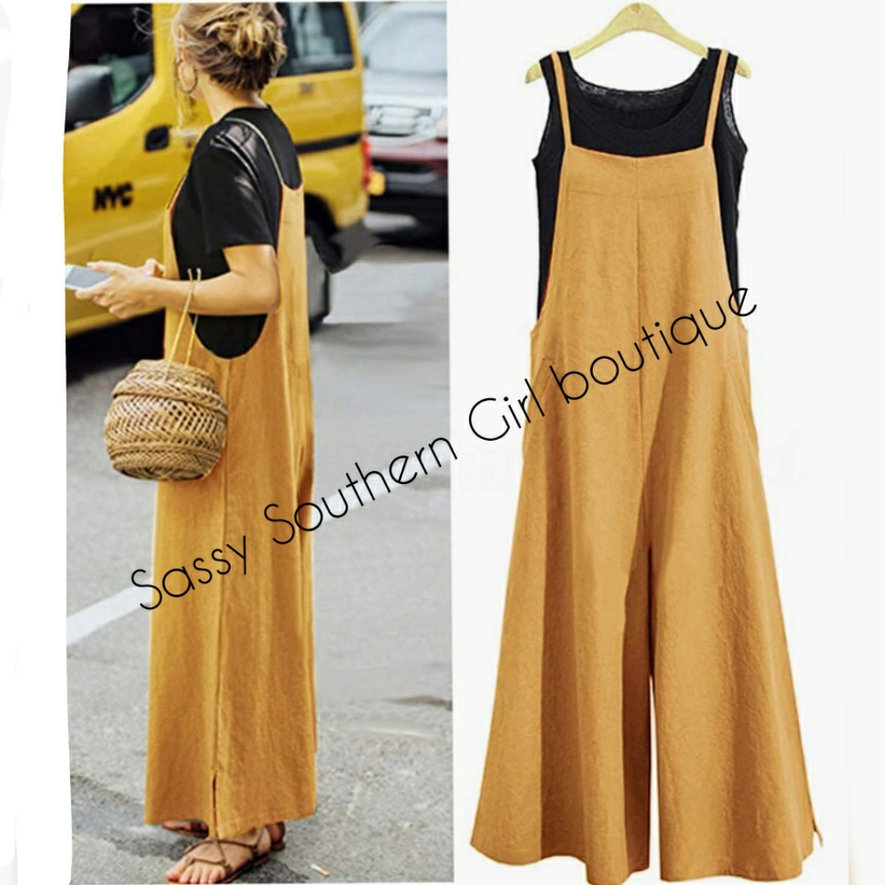 🆕⭐ Boho Gold yellow overalls